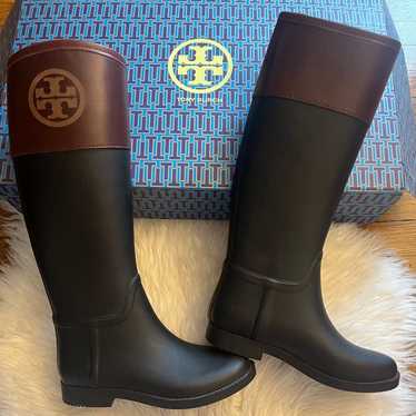 Tory Burch Classic Rainboots Black/Almond Size 7