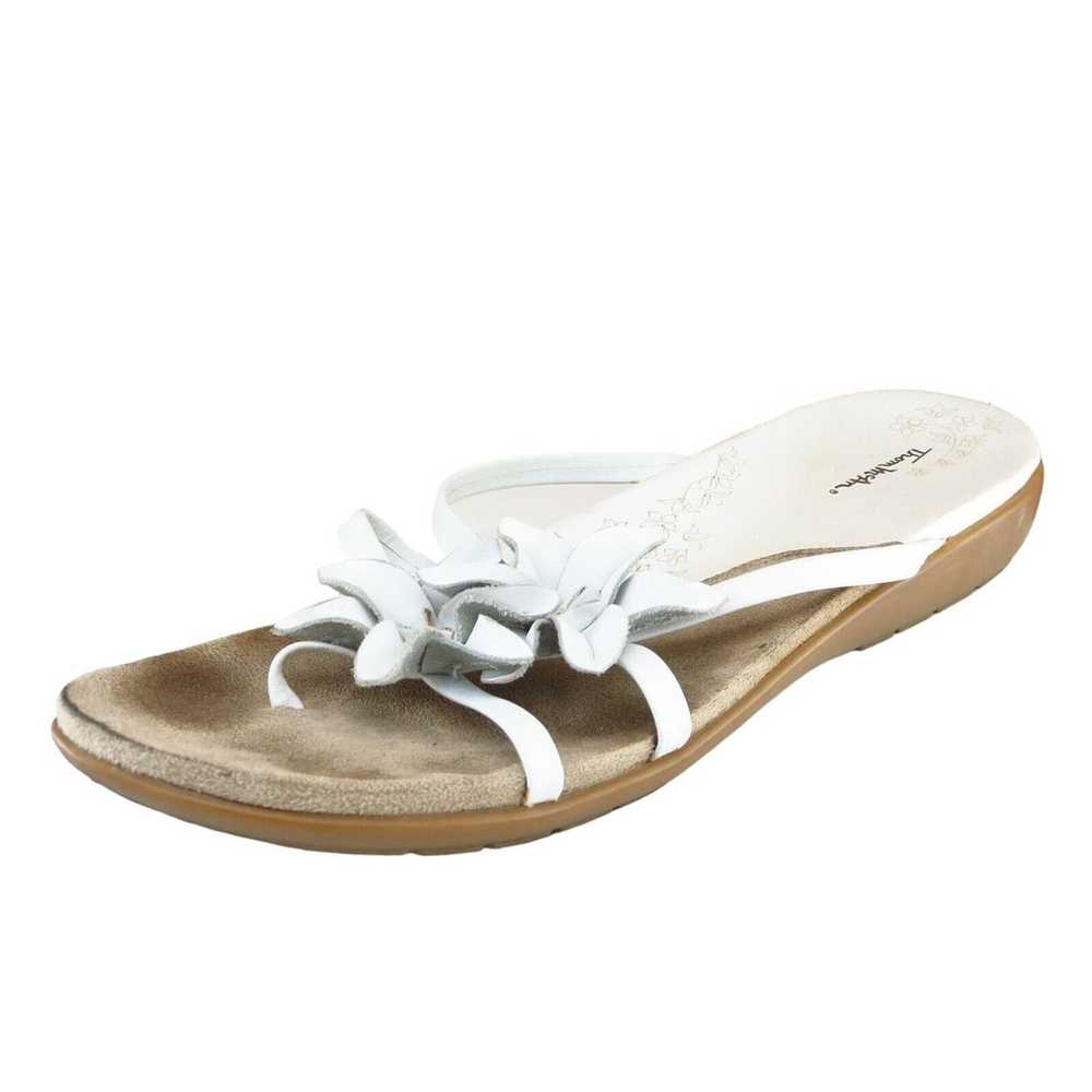 Thom McAn Sz 10 M White Flip Flop Synthetic Women… - image 1