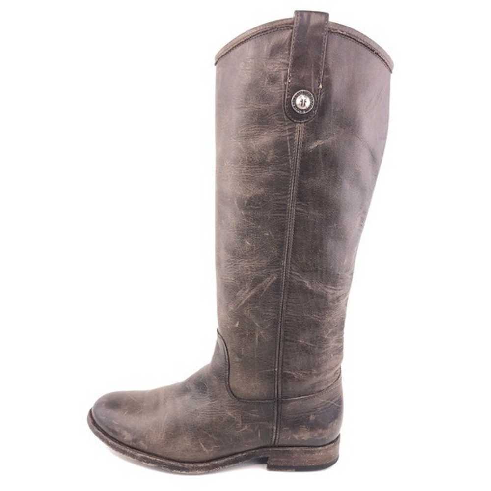 Frye Melissa Button Slate Gray Leather Tall Ridin… - image 1