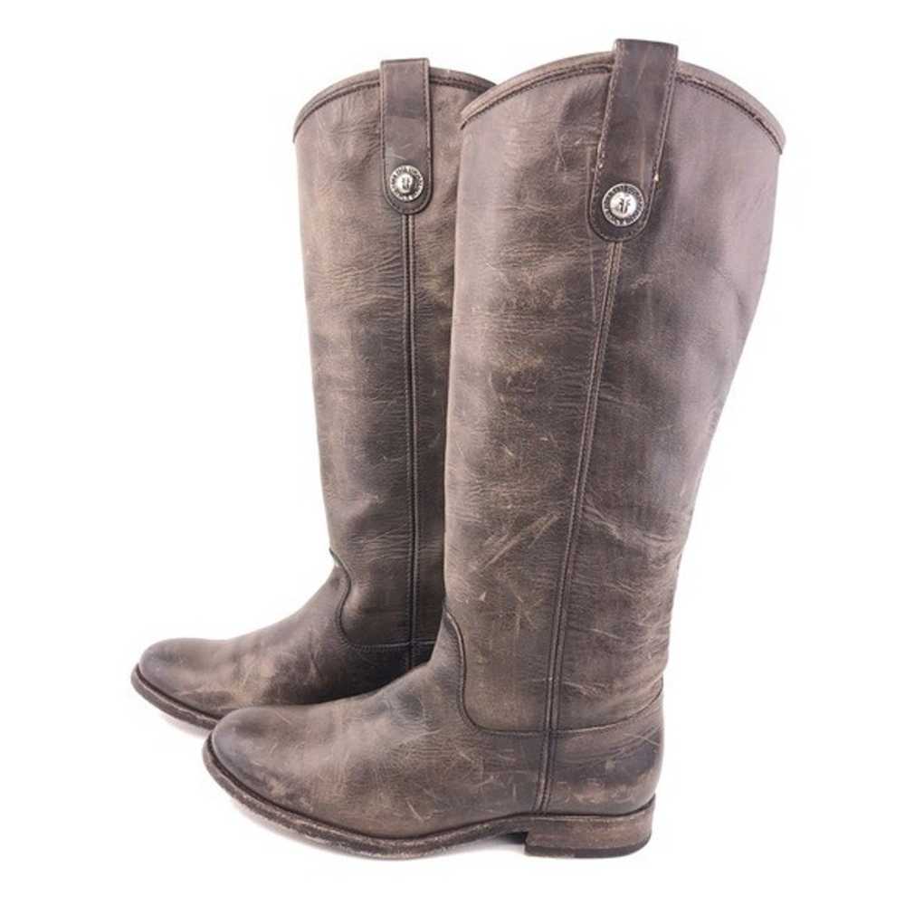 Frye Melissa Button Slate Gray Leather Tall Ridin… - image 2