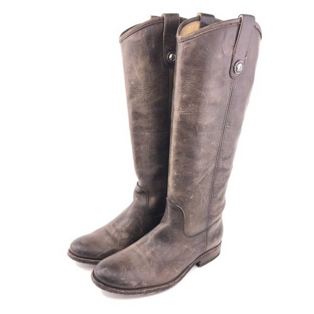 Frye Melissa Button Slate Gray Leather Tall Ridin… - image 3