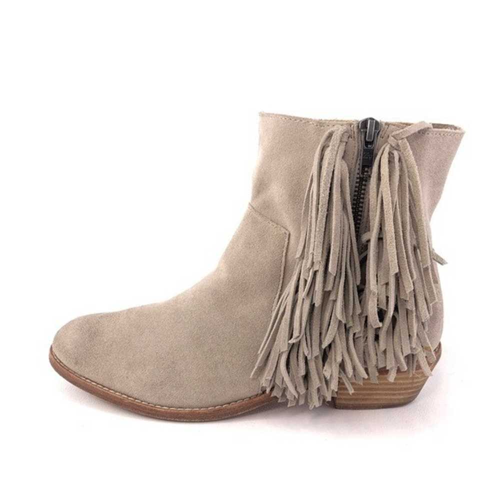 Zadig & Voltaire Pearce Fringe Taupe Suede Ankle … - image 1