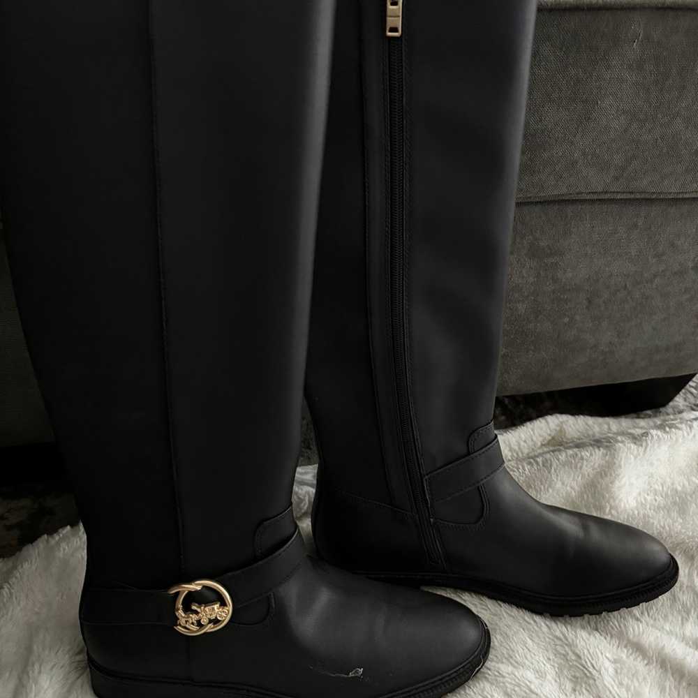 Black Tall Coach Boots - image 3