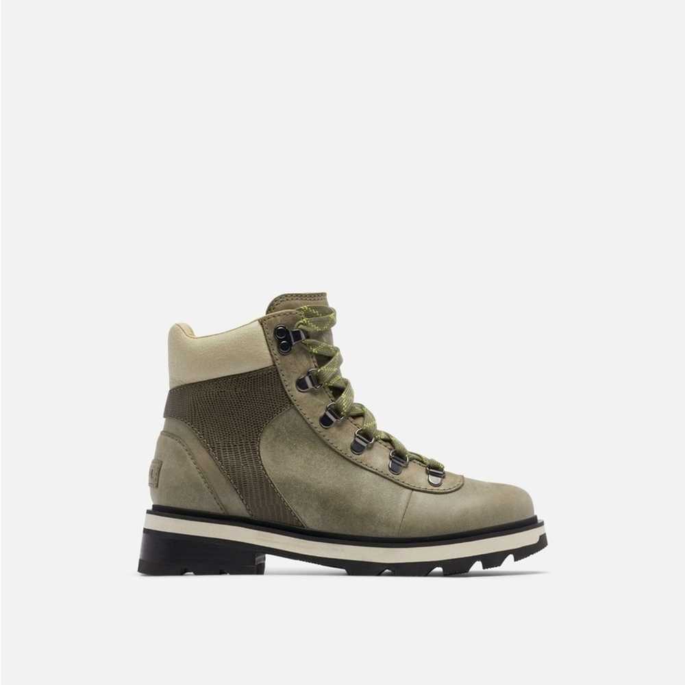 Sorel Green Leather Suede Waterproof Lace Up Lenn… - image 1