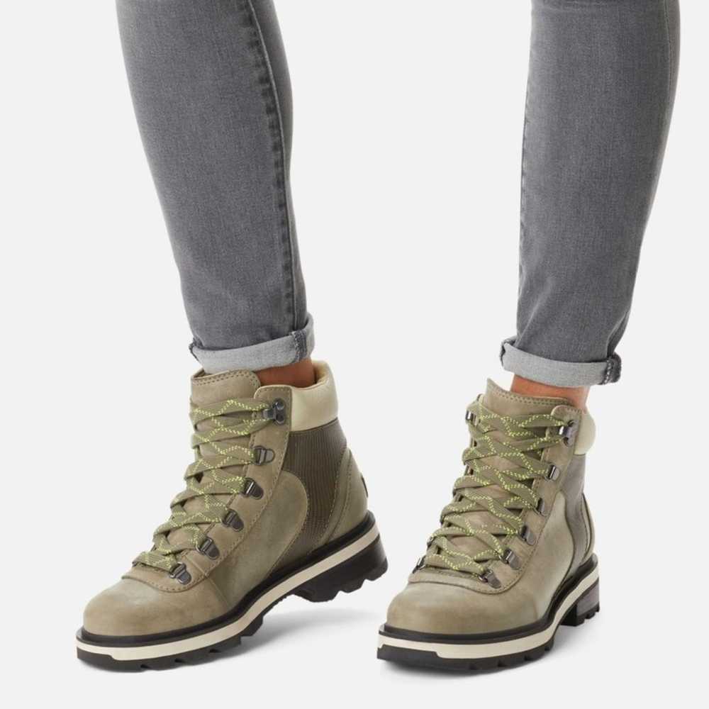 Sorel Green Leather Suede Waterproof Lace Up Lenn… - image 2