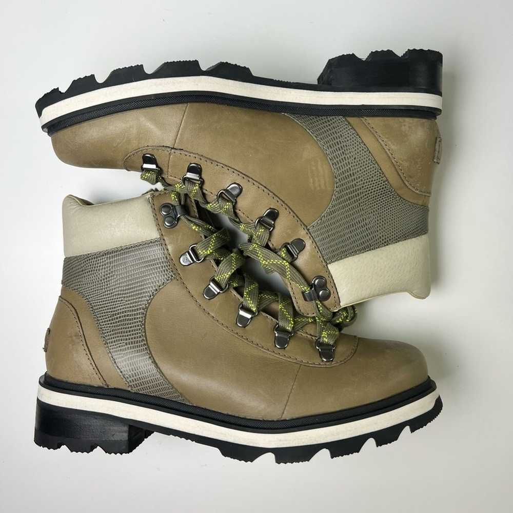 Sorel Green Leather Suede Waterproof Lace Up Lenn… - image 7