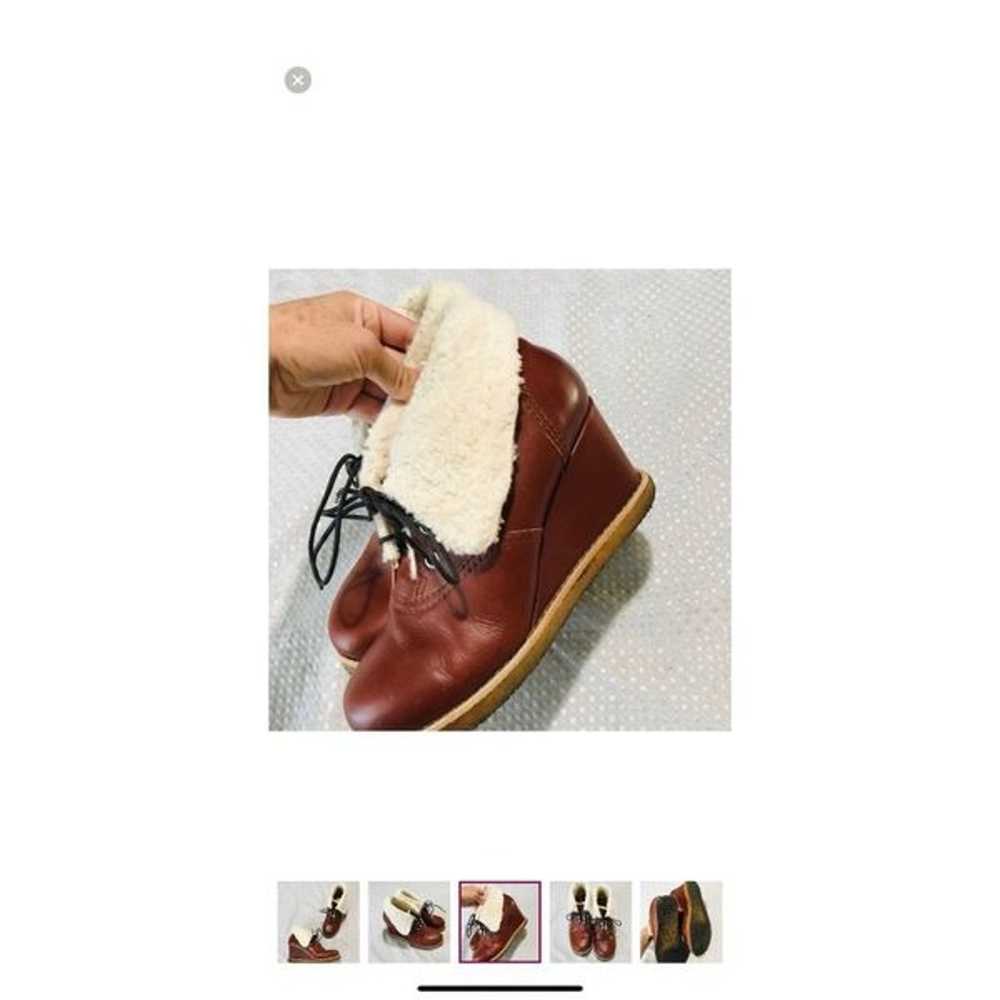 SWEDISH HASBEENS Pastry Fur Lined Leather Foldove… - image 7