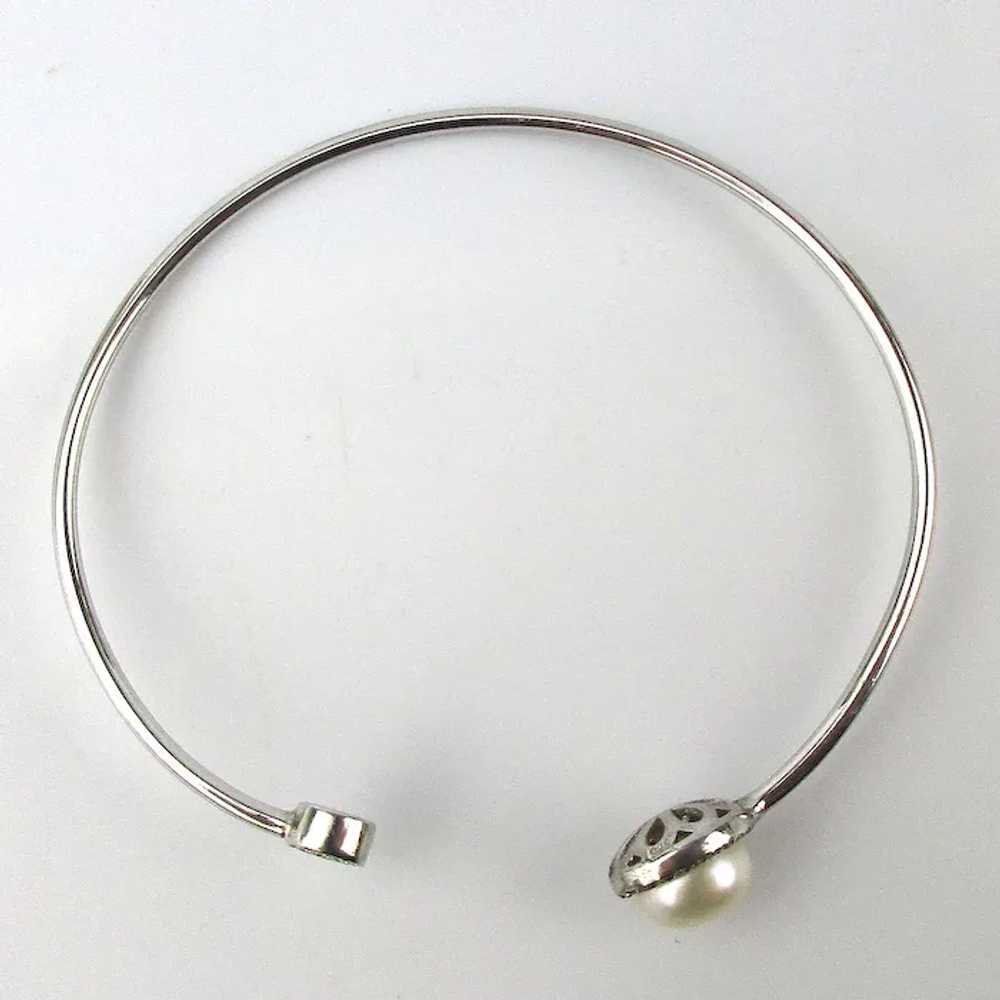 Sterling Silver Slim Trim Sliver Bracelet w/ Pear… - image 4