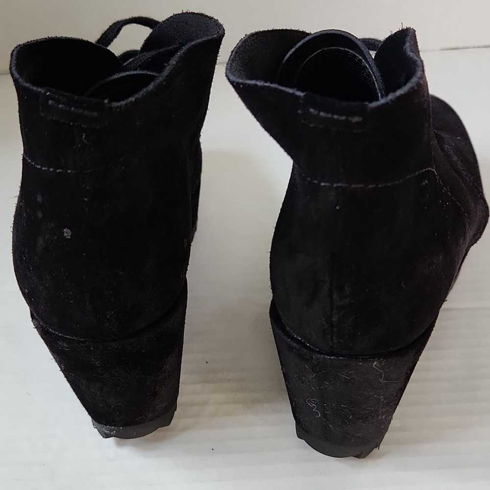 Pedro Garcia black suede leather wedge booties Sz… - image 8