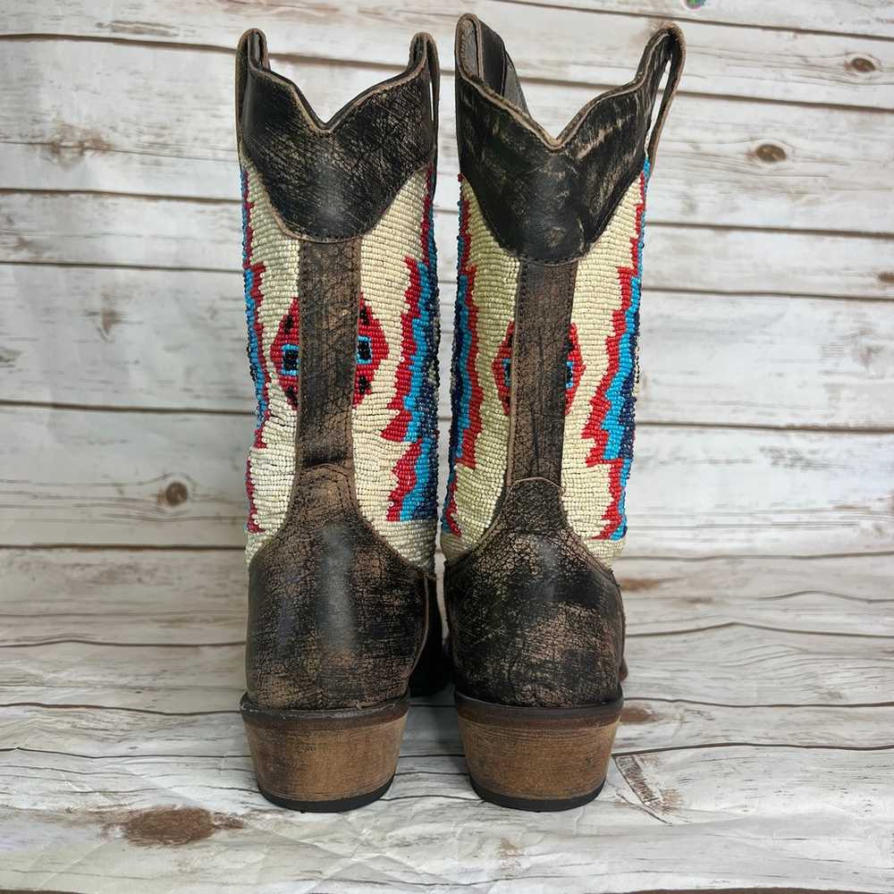 Roper Western Boots Womens Bead Azteca Brown size… - image 5