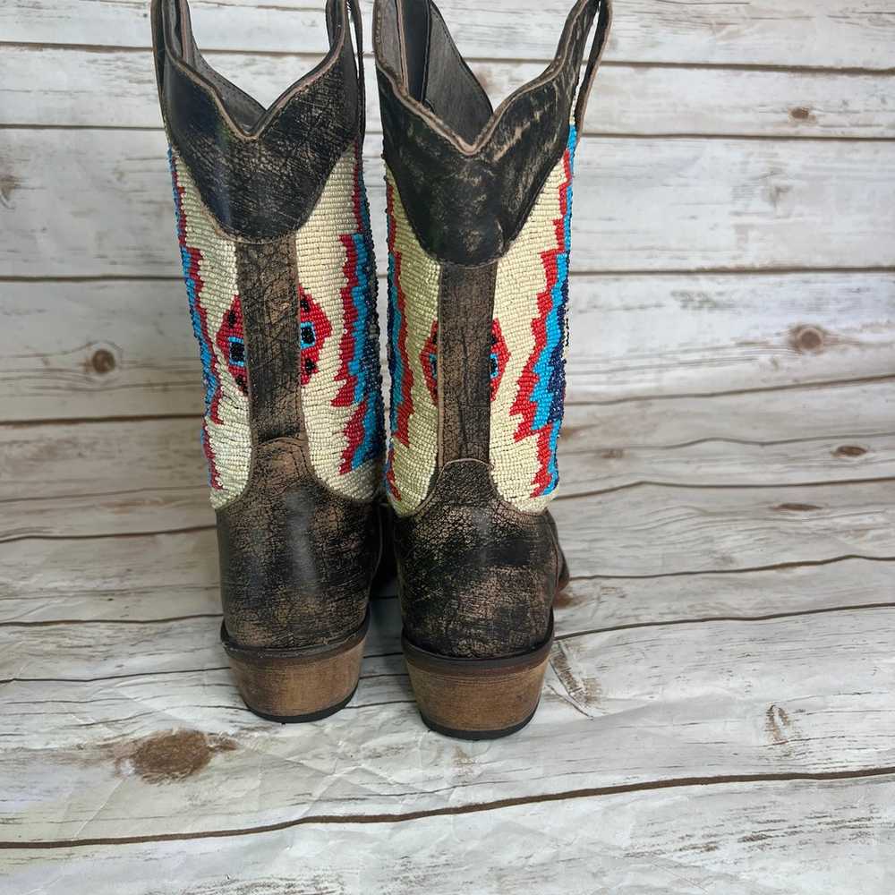 Roper Western Boots Womens Bead Azteca Brown size… - image 6