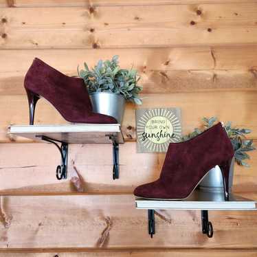 Jimmy Choo Mendez Stiletto Heel Booties Burgundy … - image 1