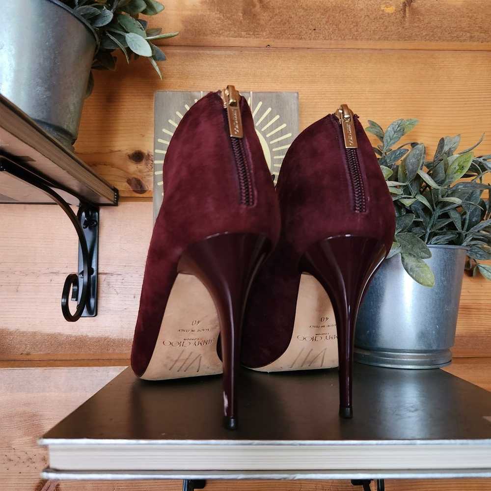 Jimmy Choo Mendez Stiletto Heel Booties Burgundy … - image 7