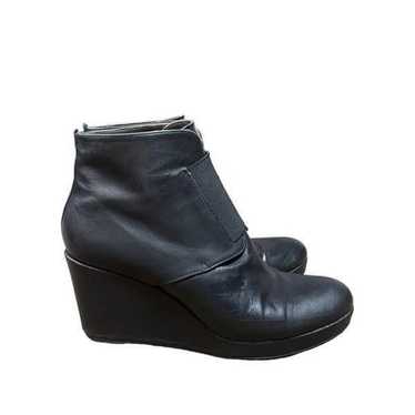 Coclico black leather wedge booties size 40 us 9 - image 1