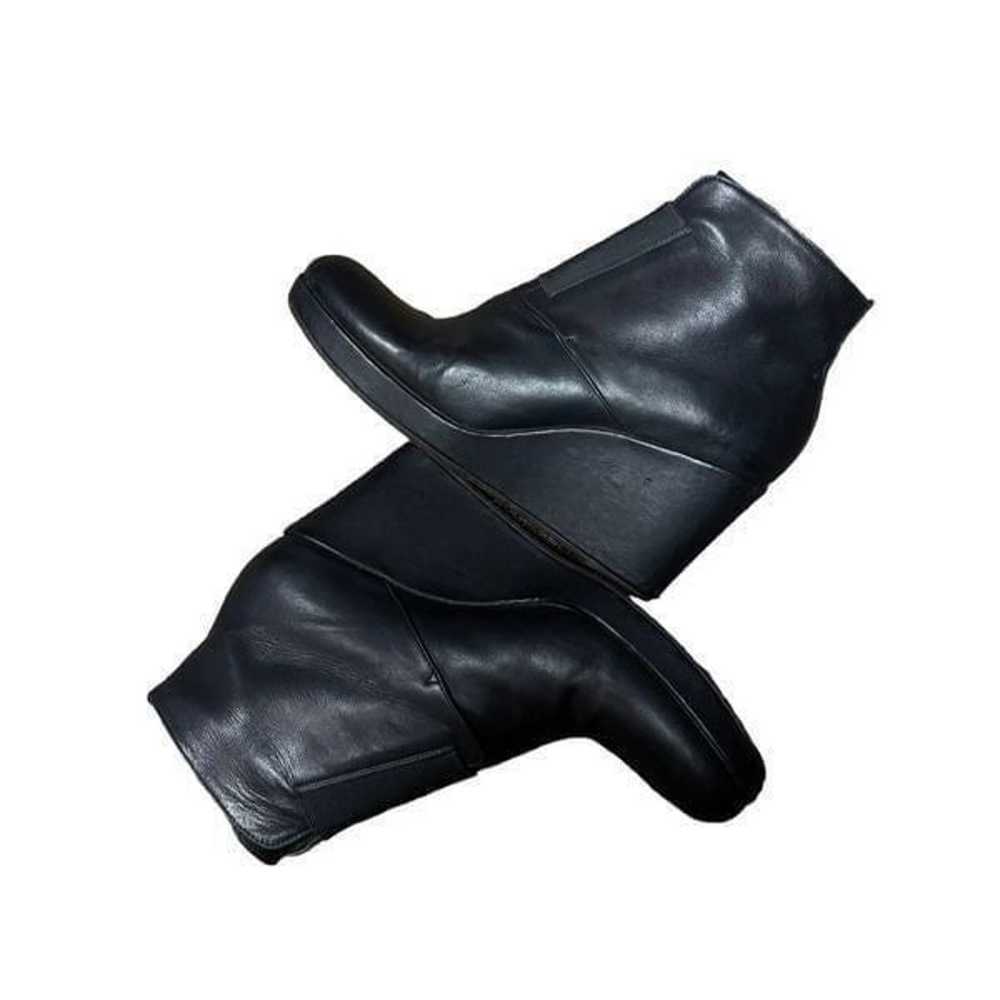 Coclico black leather wedge booties size 40 us 9 - image 4