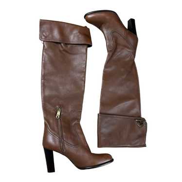 BALLY Brown Leather Heeled Riding Boots Women's Si