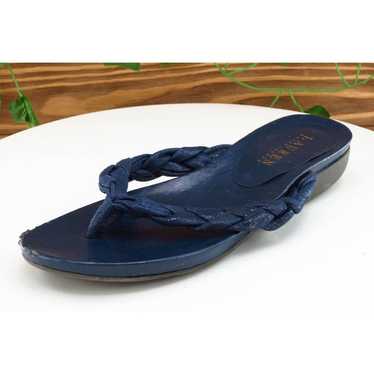 Lauren Ralph Lauren Sz 6 M Blue Flip Flop Leather 