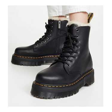 DR MARTENS Jadon Faux Fur Black Platform Leather C