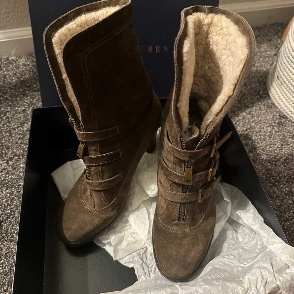 Ralph Lauren Suede Boots with Fur - image 2