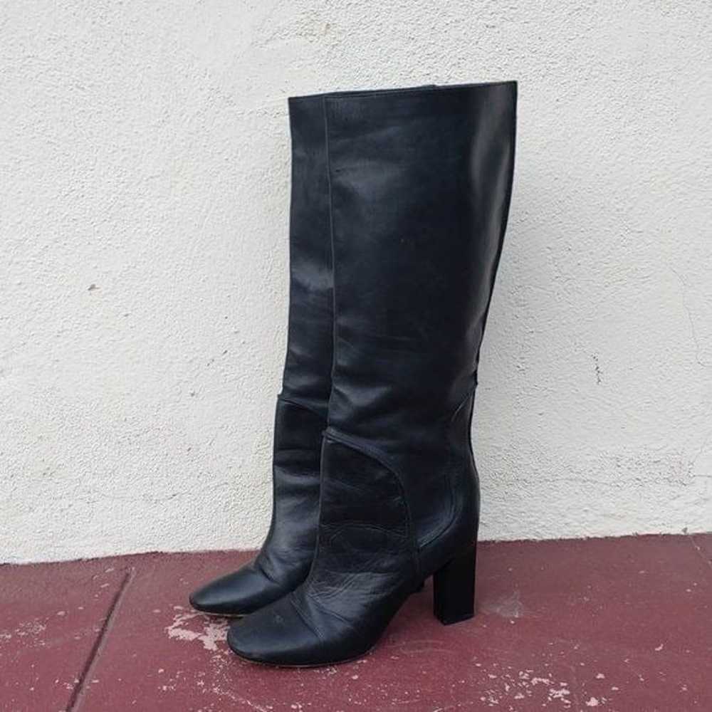 DFV Women's Black Leather Knee High Heeled Gladys… - image 5