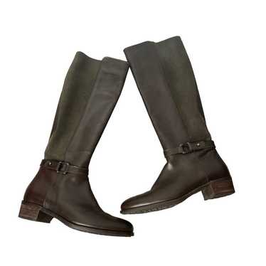 Aquatalia Oralie Riding Tall Boots Quilt Heel Brown Sz retailer 9