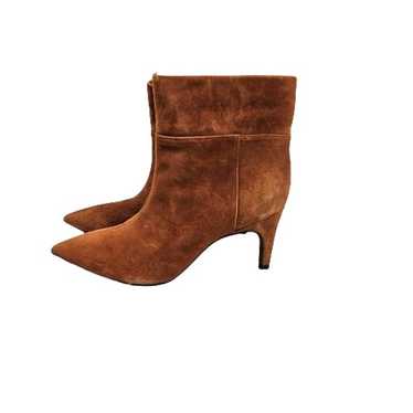 Aquatalia Marabella Brown Suede Heeled Booties Wom