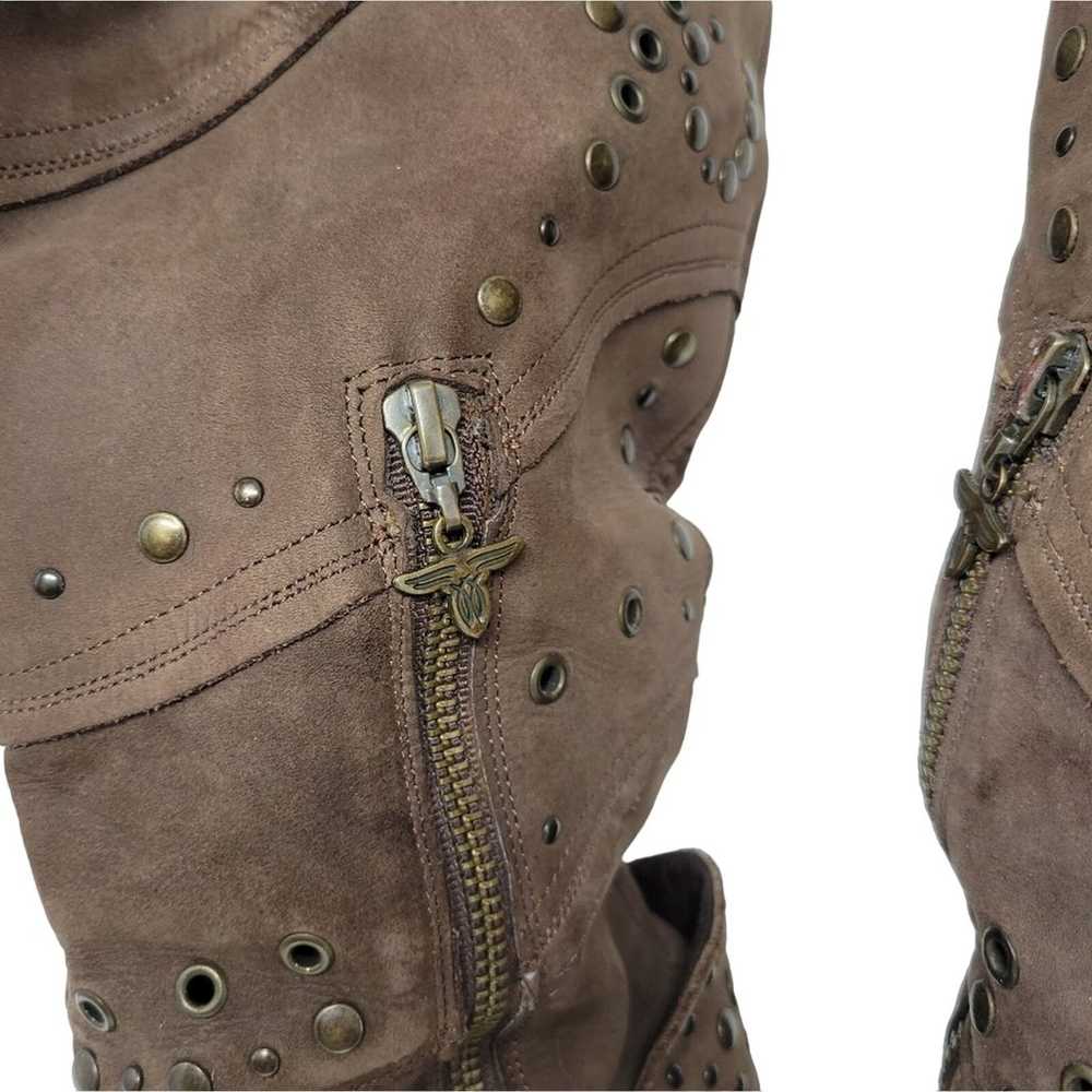 Lane Brown Suede Studded Grommet Harness Western … - image 7