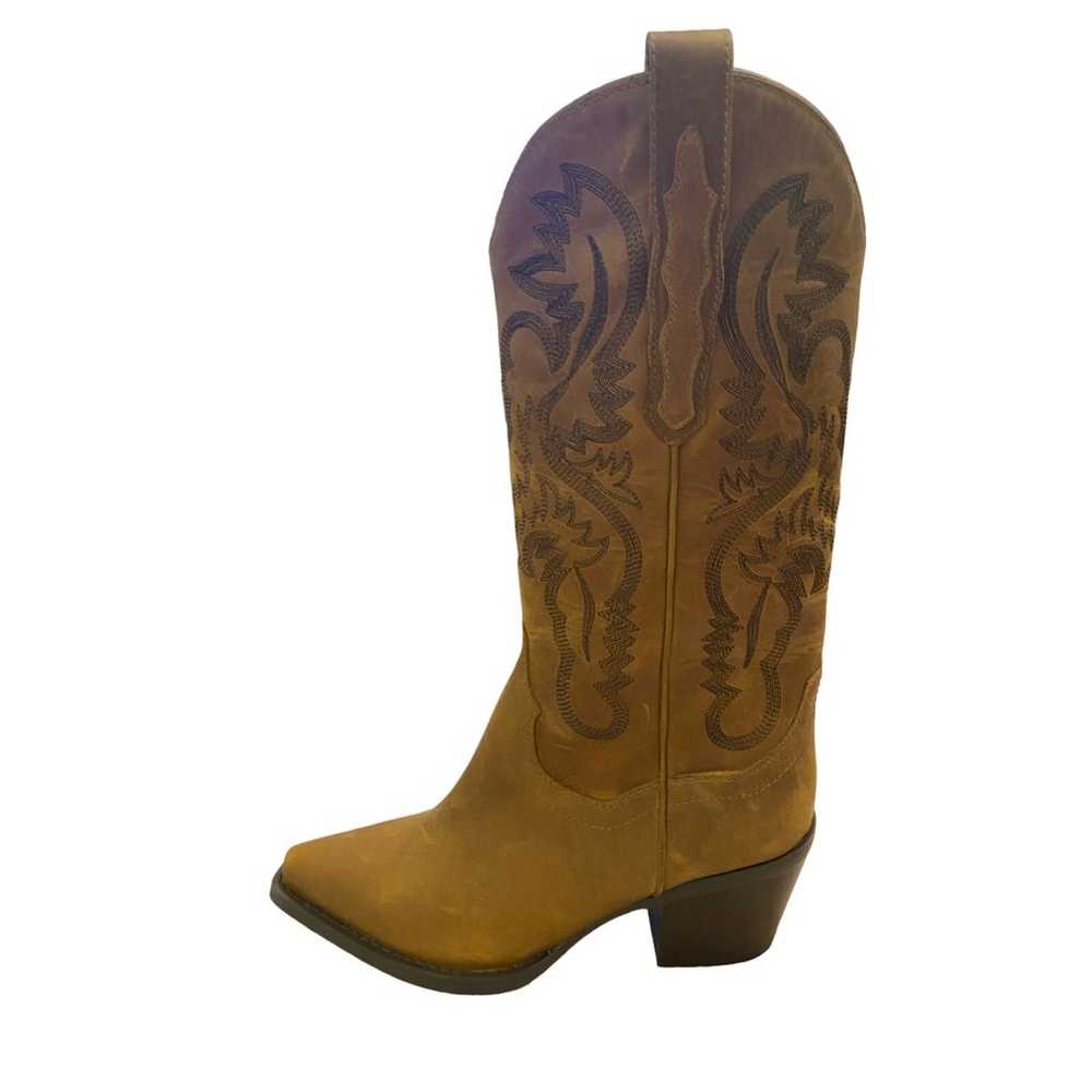 Jeffrey Campbell Dagget Heeled Western Boots Leat… - image 7