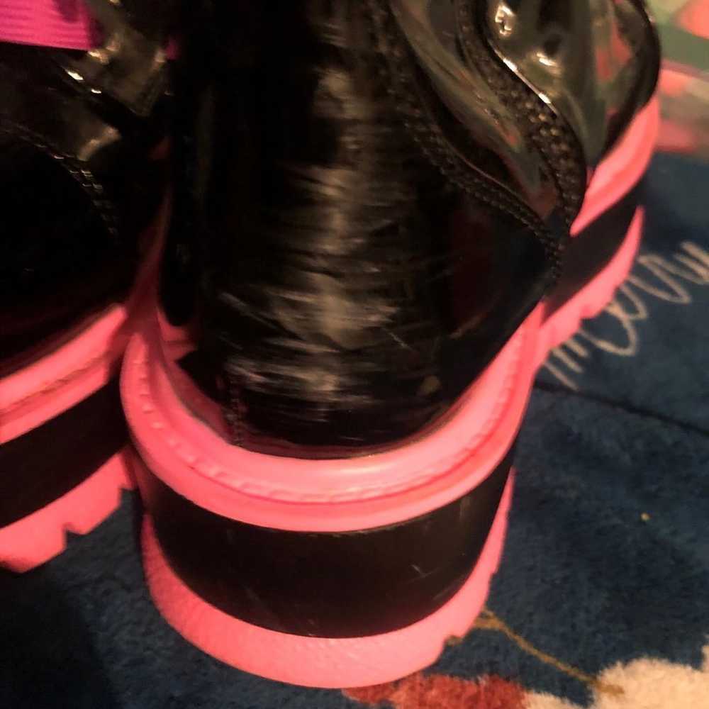 Dolls Kill Demonia Neon Pink Boots w/Chains GLOW … - image 5