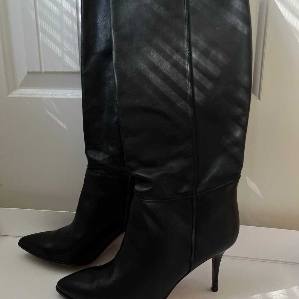 Hugo Boss Leather Boots Black Heels - image 2