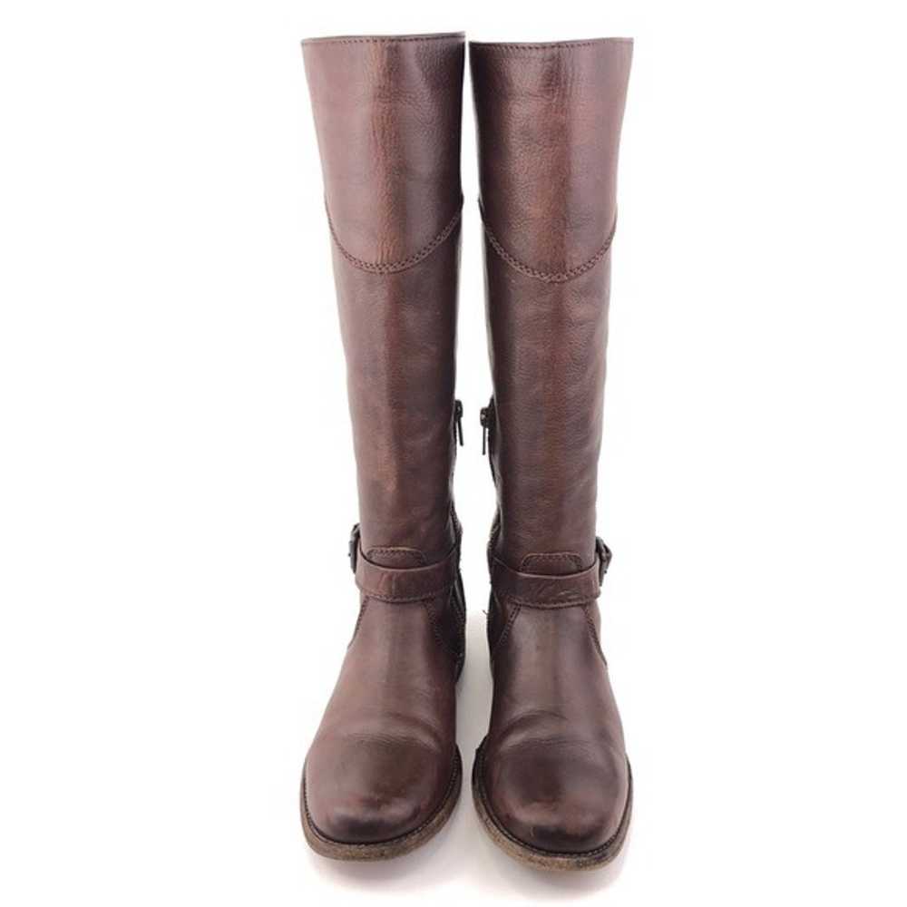 Frye Phillip Brown Leather Tall Riding Boots 7 B - image 4