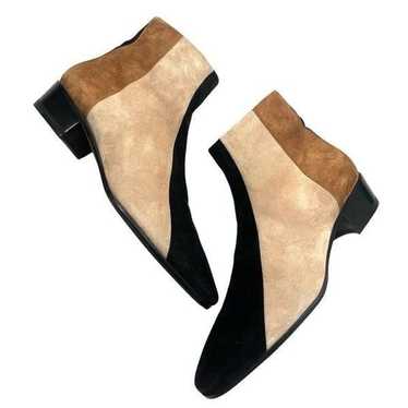 New SANTONI Colorblock Suede Ankle Boots