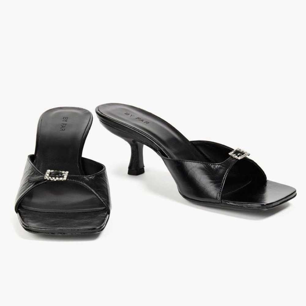 By Far 38 8 Erin Black Buckle Embellished Glossed… - image 3