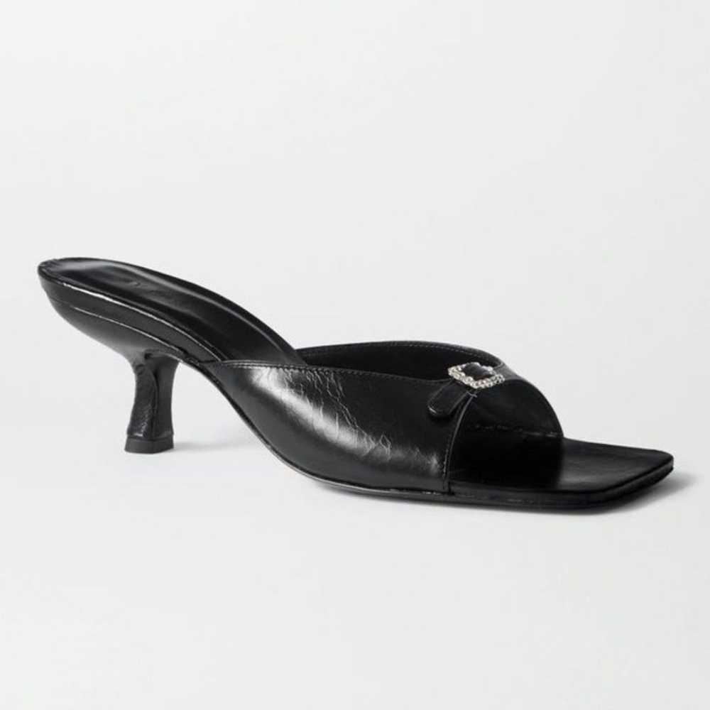 By Far 38 8 Erin Black Buckle Embellished Glossed… - image 4