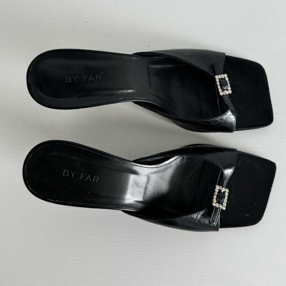 By Far 38 8 Erin Black Buckle Embellished Glossed… - image 9