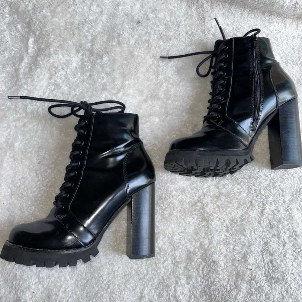 JEFFREY CAMPBELL Legion Black Box Leather Lace Up… - image 6