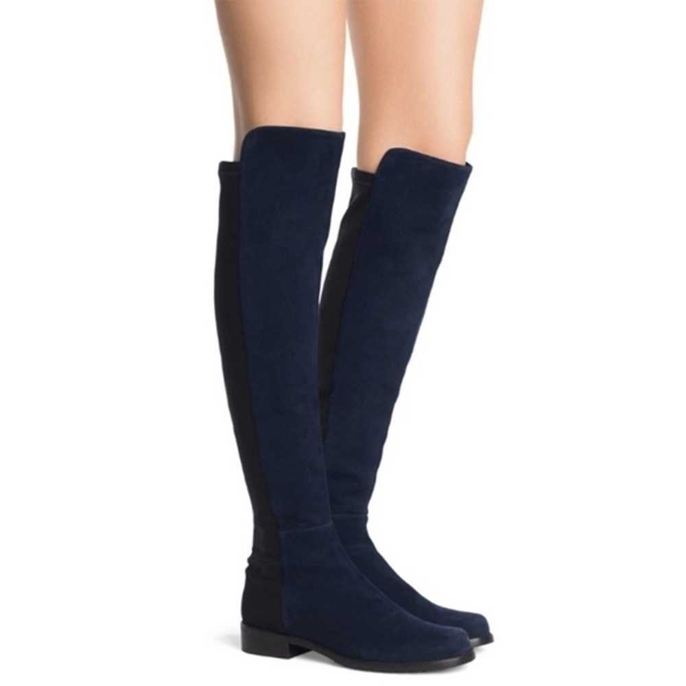 Stuart Weitzman 5050 Over The Knee Boots Blue Sue… - image 4