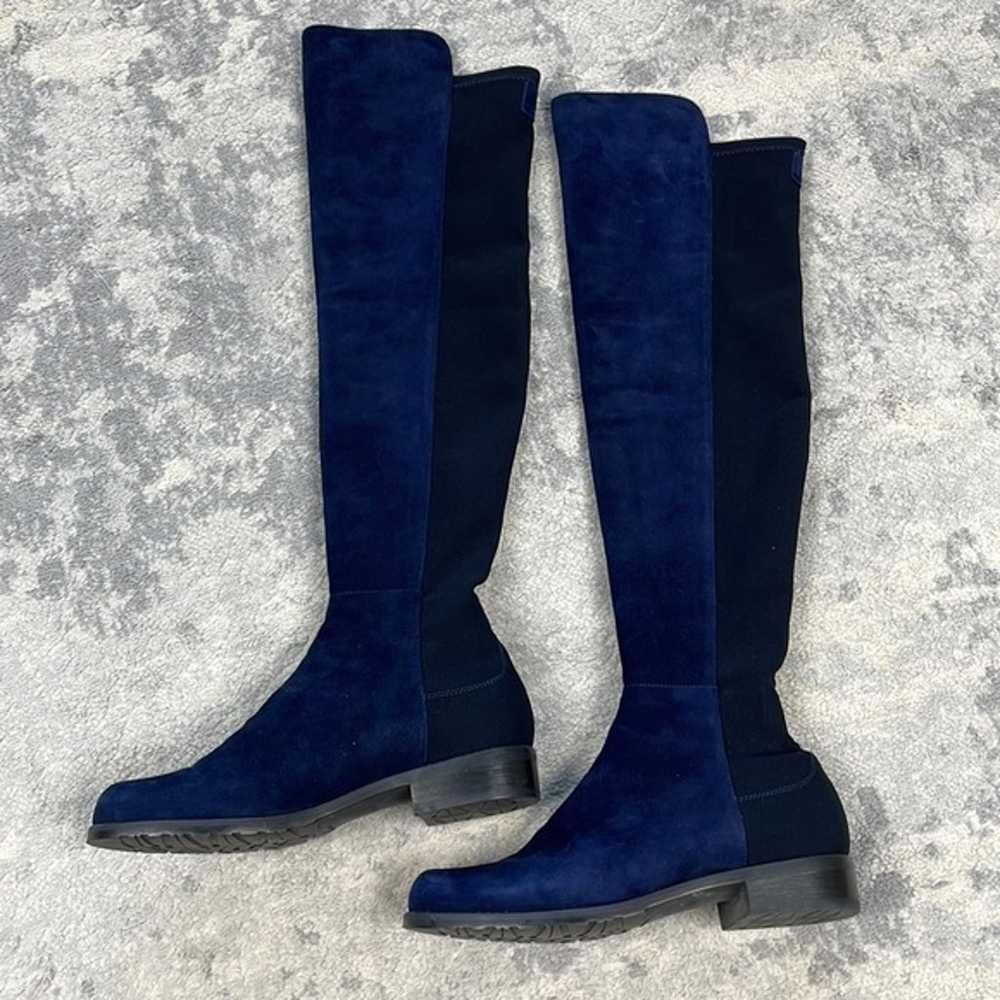 Stuart Weitzman 5050 Over The Knee Boots Blue Sue… - image 5