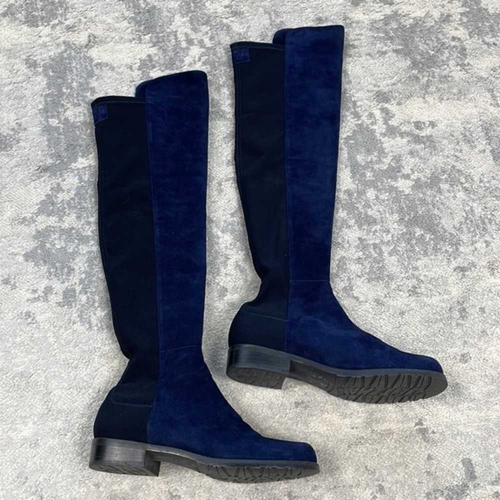 Stuart Weitzman 5050 Over The Knee Boots Blue Sue… - image 7