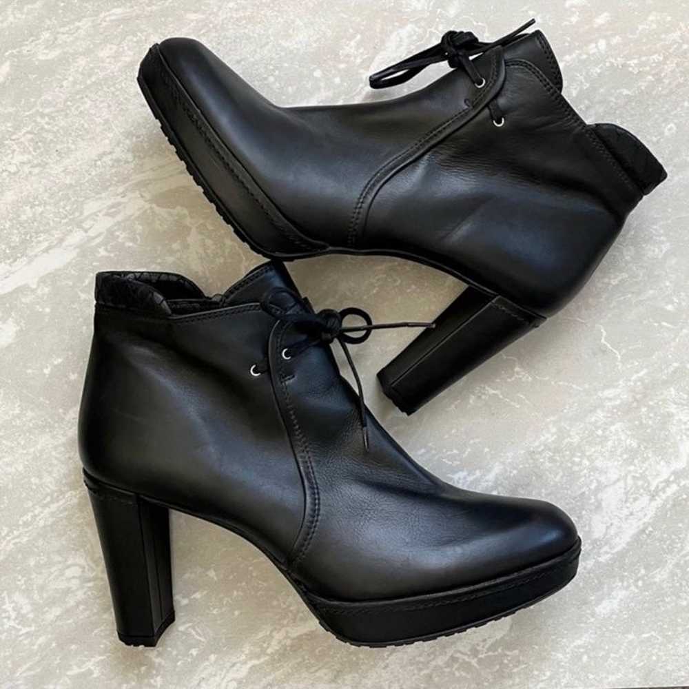 [Stuart Weitzman] Black Leather Ankle Moto Boots - image 11