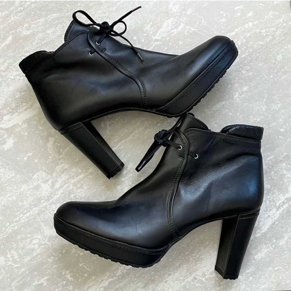 [Stuart Weitzman] Black Leather Ankle Moto Boots - image 1