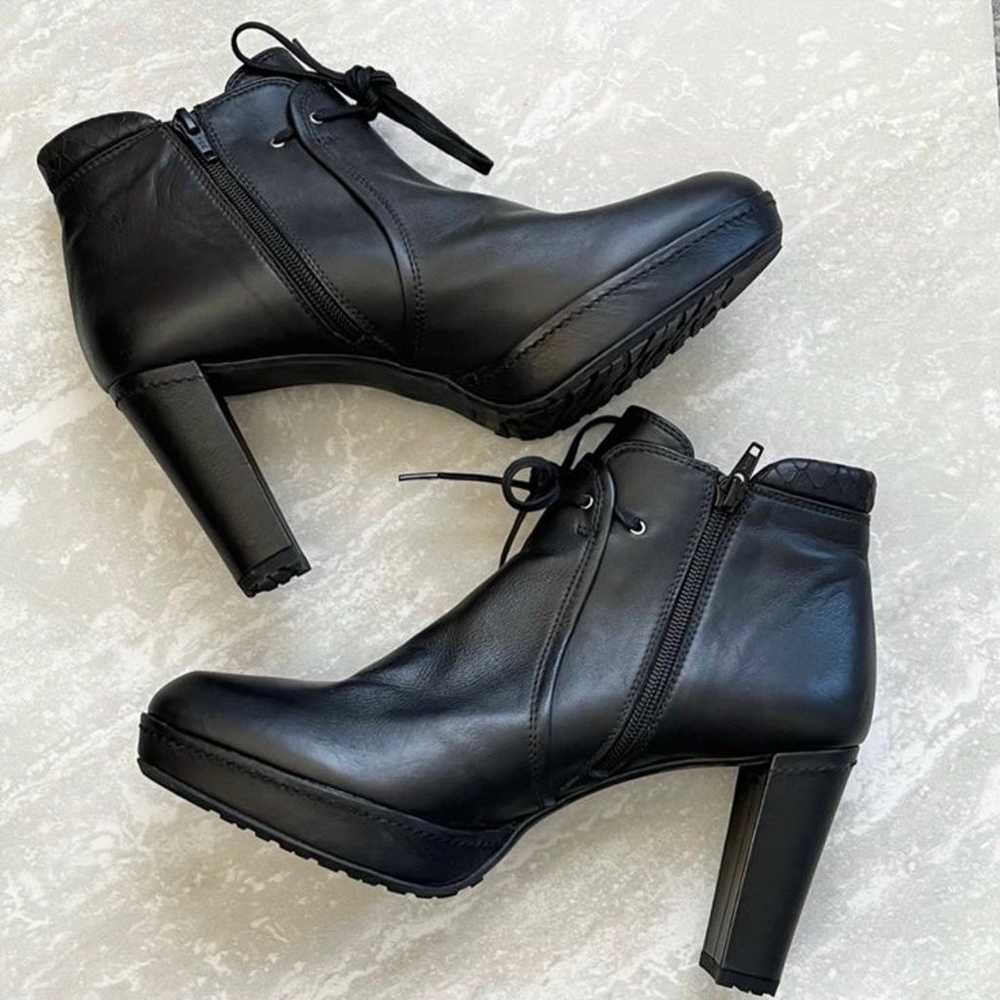 [Stuart Weitzman] Black Leather Ankle Moto Boots - image 2