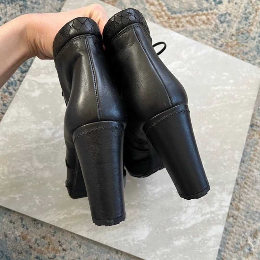 [Stuart Weitzman] Black Leather Ankle Moto Boots - image 6