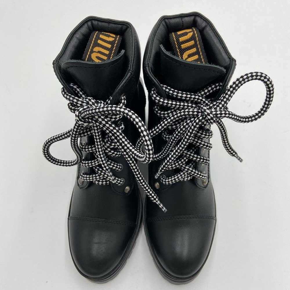 ♪Miu Miu short boots, size 34, black, lace-up boo… - image 3