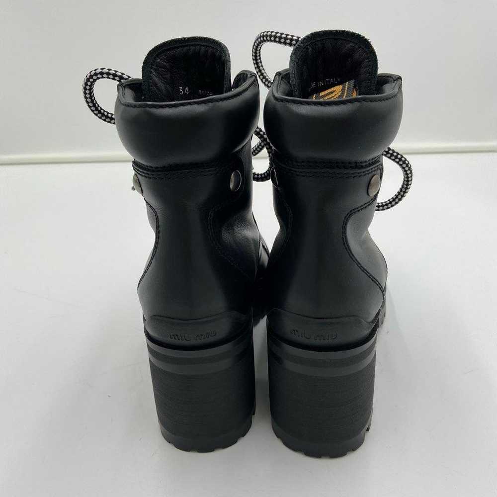 ♪Miu Miu short boots, size 34, black, lace-up boo… - image 4