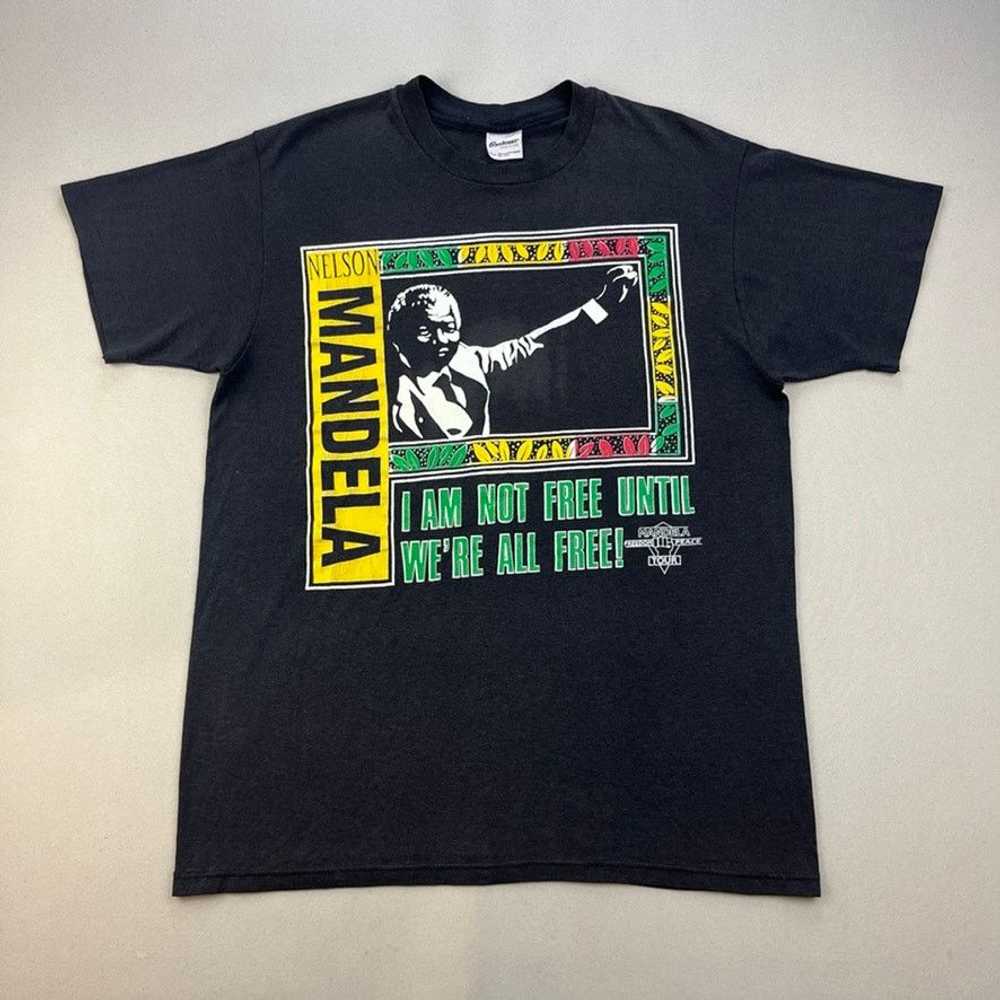 Made In Usa × Vintage Vintage Nelson Mandela T-Sh… - image 1