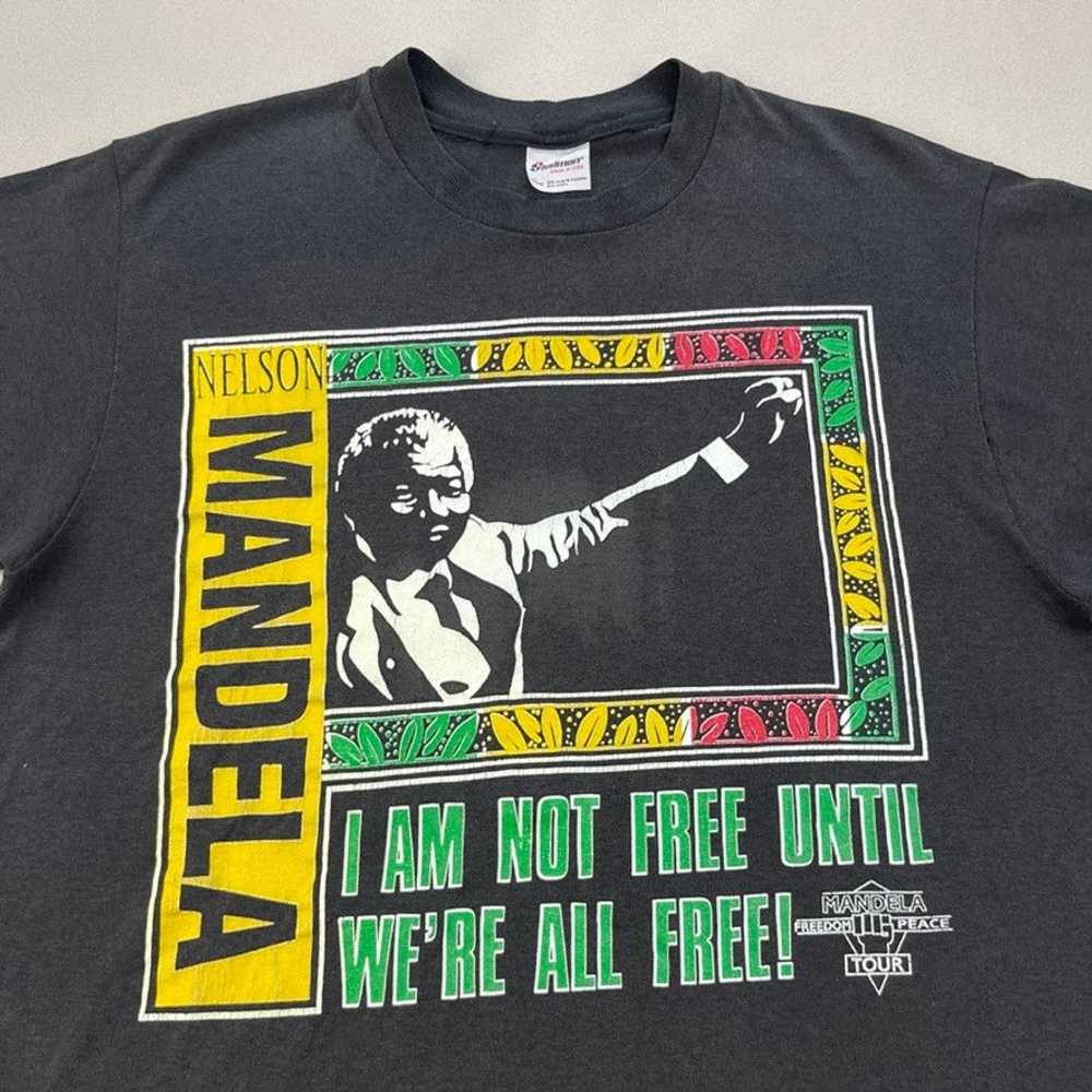 Made In Usa × Vintage Vintage Nelson Mandela T-Sh… - image 2