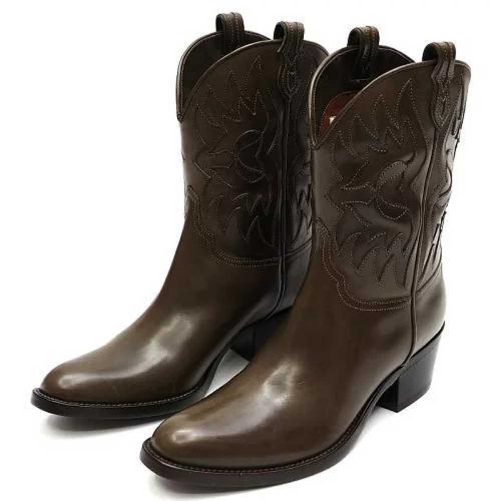 L04207 Unused SARTORE Western Boots: Size 35 Khaki - image 1