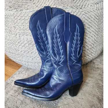 Women's Western Black Jack 7 B Cowboy Blue Boots … - image 1