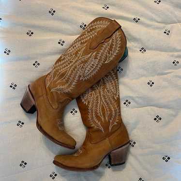 Corral Boots- Embroidered Golden Color Knee High (